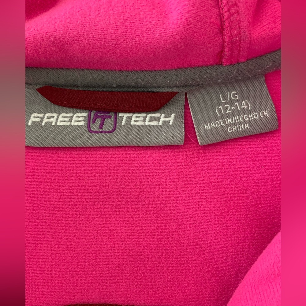 Free Tech Hooded Jacket Women's Large (12-14) Full Zip Two-Tone Activewear EUC - Picture 6 of 10